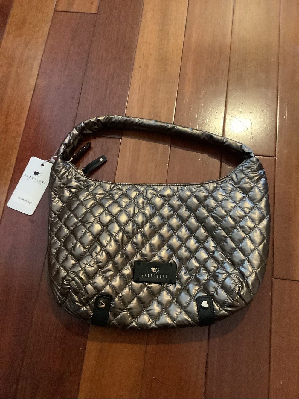 Heartlove Heart love by Charo Quilted Metallic Bronze Shoulder Bag